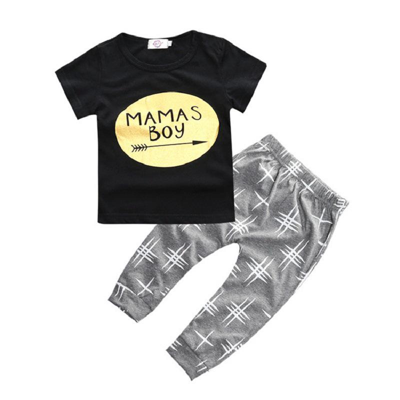 Spring & Summer INS Style Baby & Kids Short Sleeve Printed T-Shirt and Pants Set