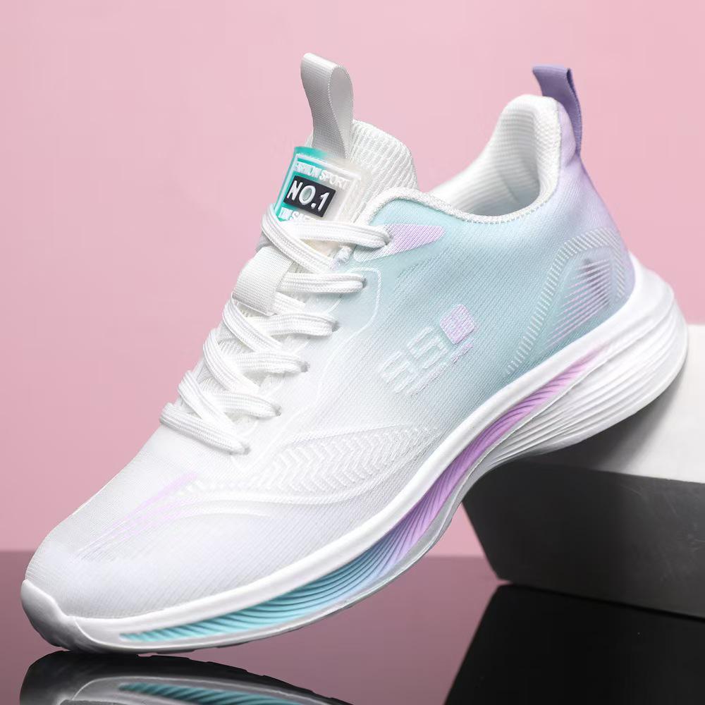 Men's Ultra-Light Breathable Ice Silk Running Shoes with EVA Shock Absorption