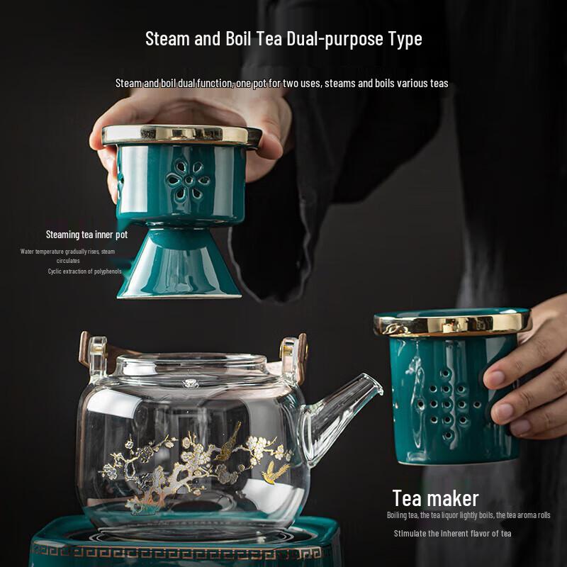 Chaxun Joyous Plum Blossom Glass Teapot