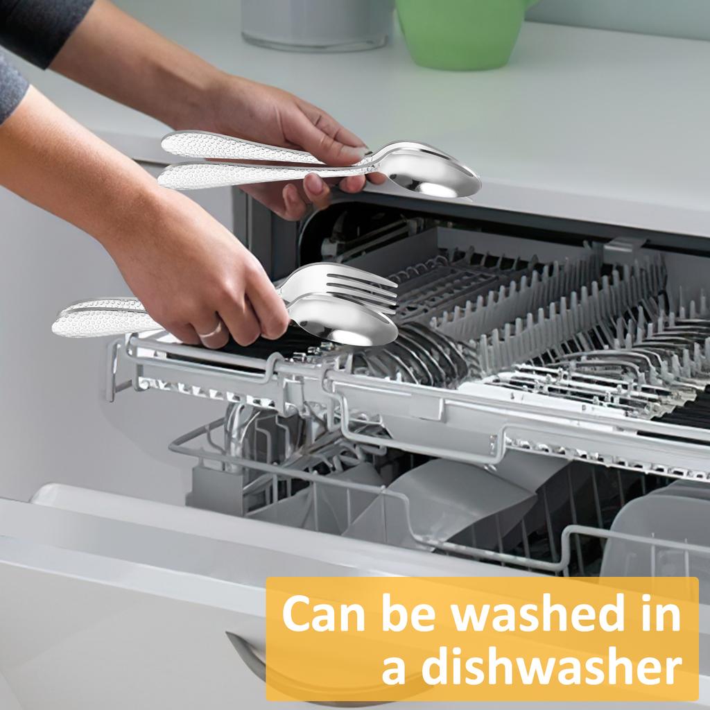 10/20Pcs Stainless Steel Kid Fork Spoon Outdoor Fork Tableware Portable Picnic Travelling Dinnerware Child Cutlery Set for Home