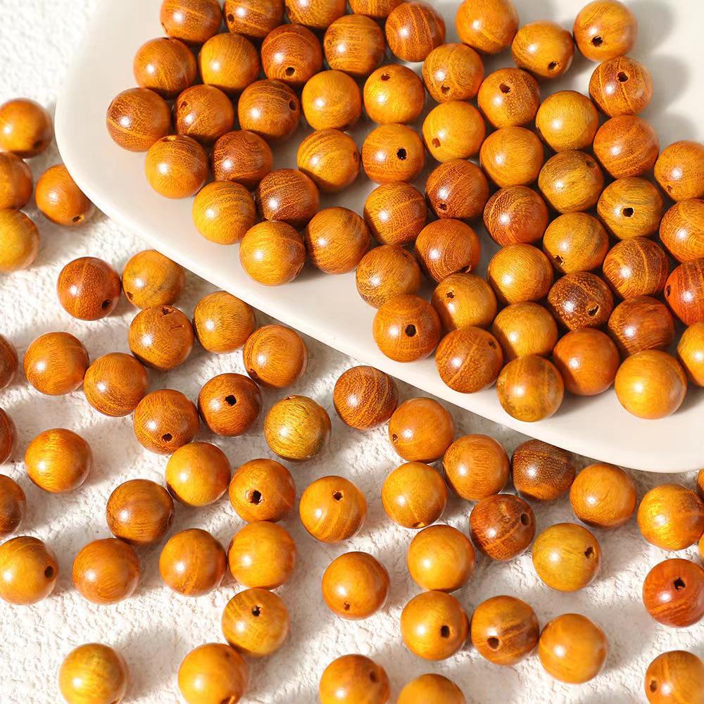 8mm přírodní kulaté dřevěné korálky: Starožitný styl pro DIY šperky, náramky a náhrdelníky