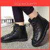 Damen Lässige Schnür-Kampf-Punk-High-Top-Ankle Boots aus PU-Leder, Martin Boots mit zeitlosem Design und Premium-Qualität