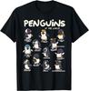 Pinguine der Welt Grafik-T-Shirt Herren Lässig Baumwolle Kurzarm T-Shirt