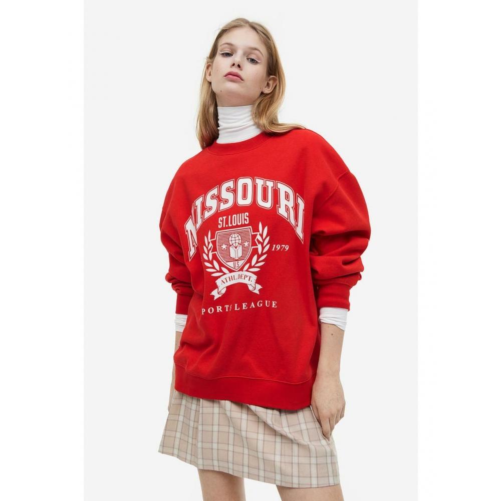 

H&M Print Sweatshirt Red Missouri 1021212019