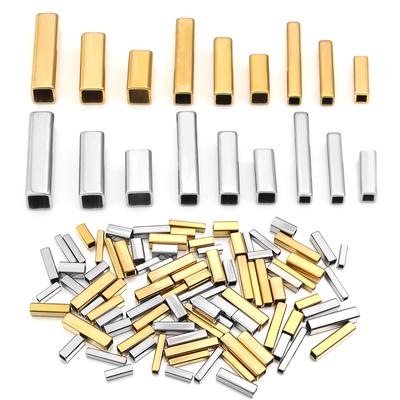 5/10 Stück Edelstahl-Röhrchenperlen, gerade, lange, lose Abstandshalterperlen für die Schmuckherstellung, DIY-Halsketten-Armband-Zubehör
