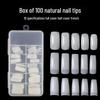Pointe d'ongle artificielle en cristal naturelle coréenne, couverture complète, 100 pièces