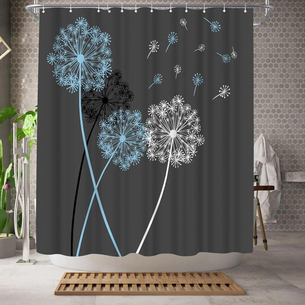 Dandelion theme waterproof shower curtain bathroom accessories waterproof and easy to clean suitable for home hotel