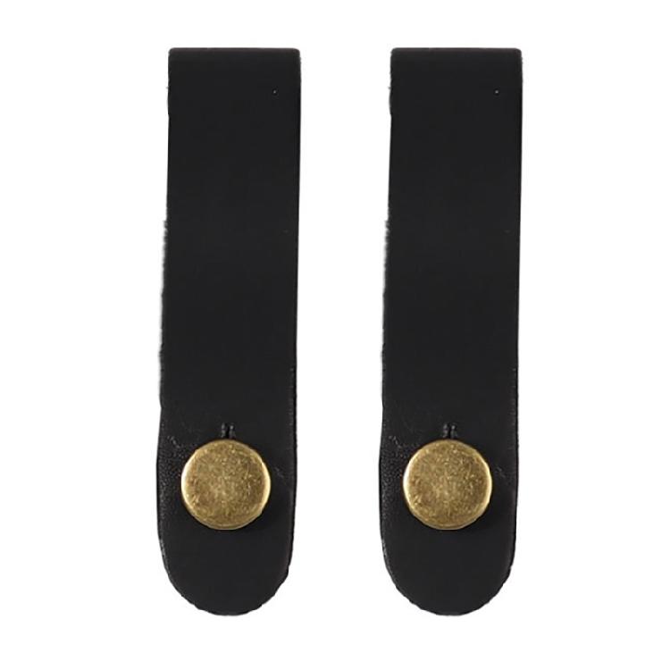 PU Leather Guitar Headstock Tie Strap Hook with Metal Buttons Guitar Neck Strap