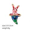 Cartoon Creative Rabbit Brooch with Unique Personality Pin Exquisite Fun Jewelry Accessories Party Birthday Festival Gift Souven