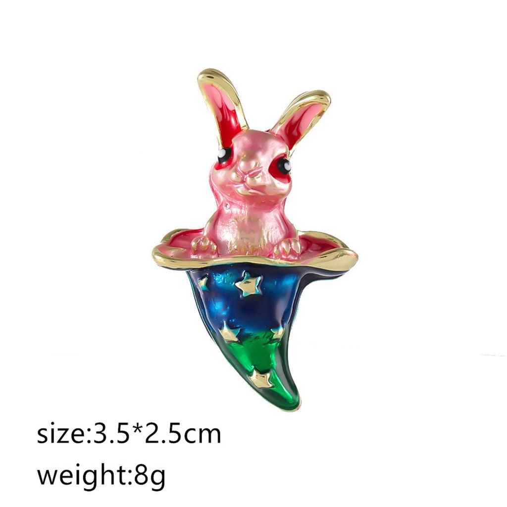 Cartoon Creative Rabbit Brooch with Unique Personality Pin Exquisite Fun Jewelry Accessories Party Birthday Festival Gift Souven