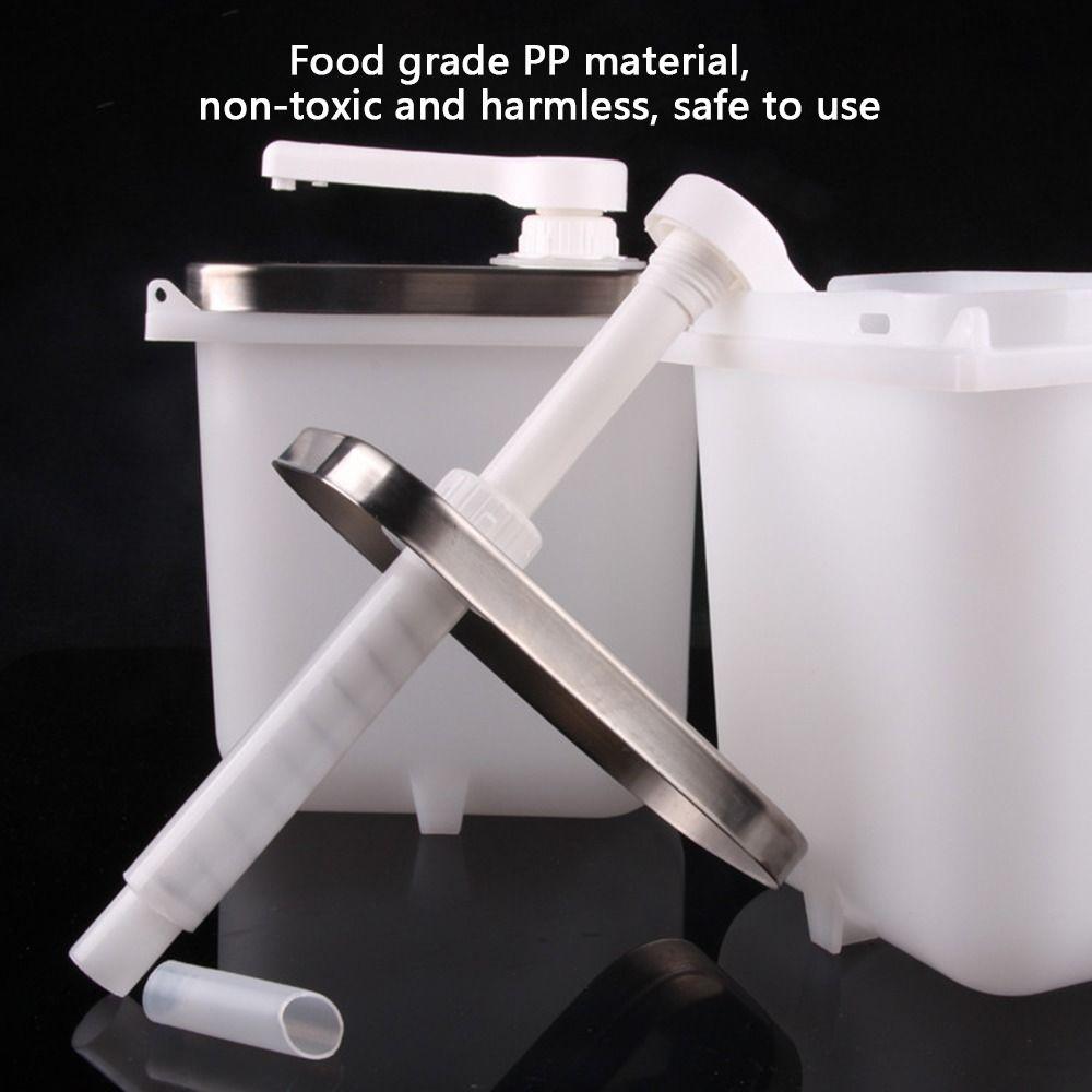 Stainless Steel Syrup Fructose Squeeze Bottle Hand Pressed Condiment Pump Dispenser Restaurant