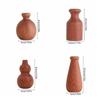 Minimalist Wood Dried Flowers Vase Vintage Style Elegant Solid Wood Pot Small Planter Desk Decoration