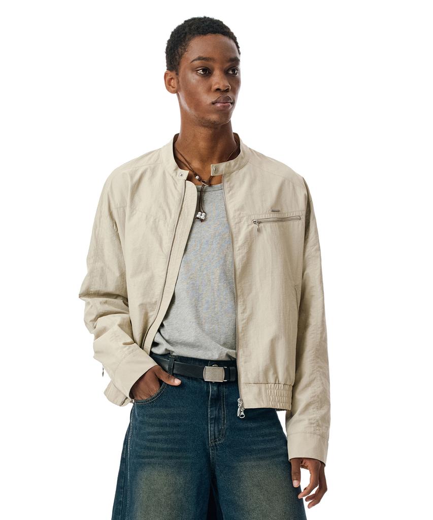 Secondmono Coated Nylon Zip Jacket [Beige]_Sejk034Beige