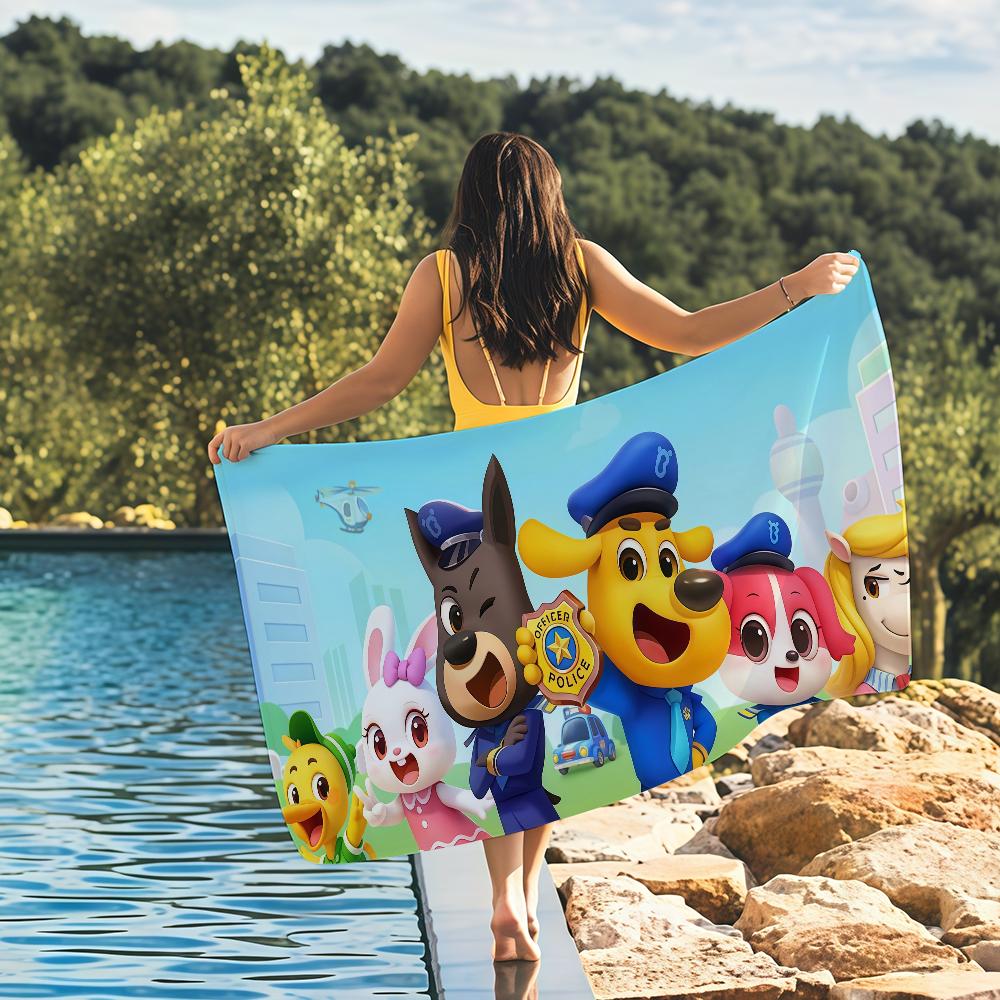 Cartoon S-Safety S-Sheriff L-Labrador Towel Quick Drying Beach Towels Are Suitable For Swimming Pools Camping Yoga And The Gym