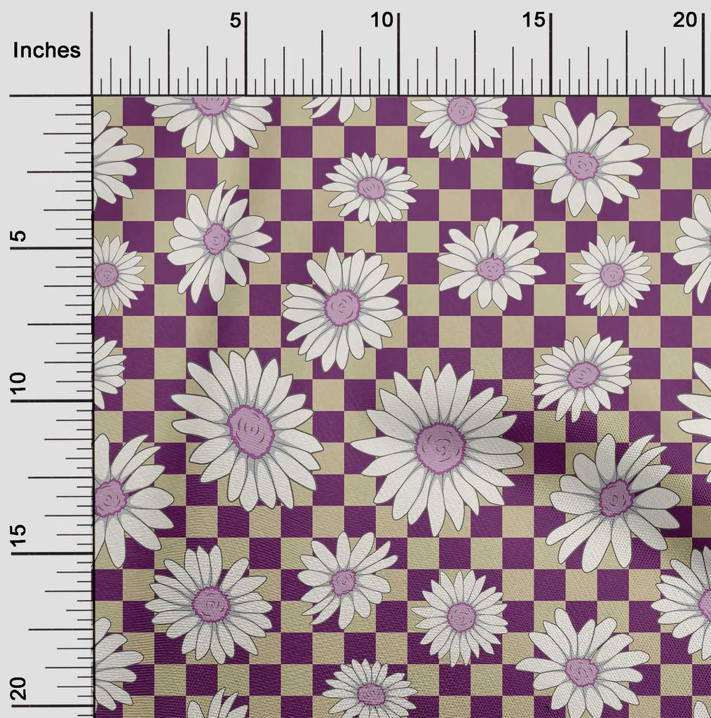 oneOone Cotton Flex Black Fabric Sunflower Floral Dress Material Fabric Print Fabric By The Yard 40 Inch