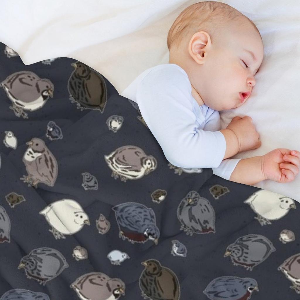 Button Quail Pattern Throw Blanket Bed Covers Retros Funny Gift Multi-Purpose Blankets