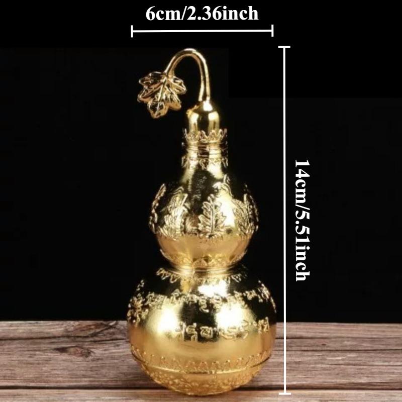 1pc Metal Gourd Ornament Home Decoration Feng Shui Accessories Hotel Gourd Ornaments Metal Decorative Crafts Gourd-shaped Design