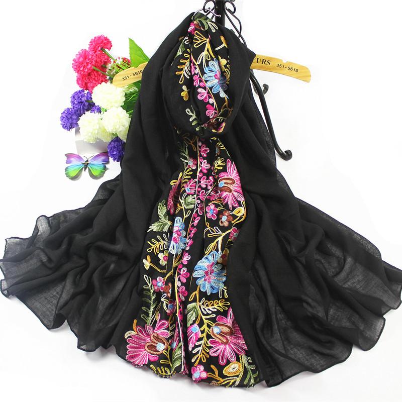 

Ретро непальский стиль этнический стиль хлопок и лен вышитый шарф для женщин литературная шаль весна осень и зима вышитые цветы