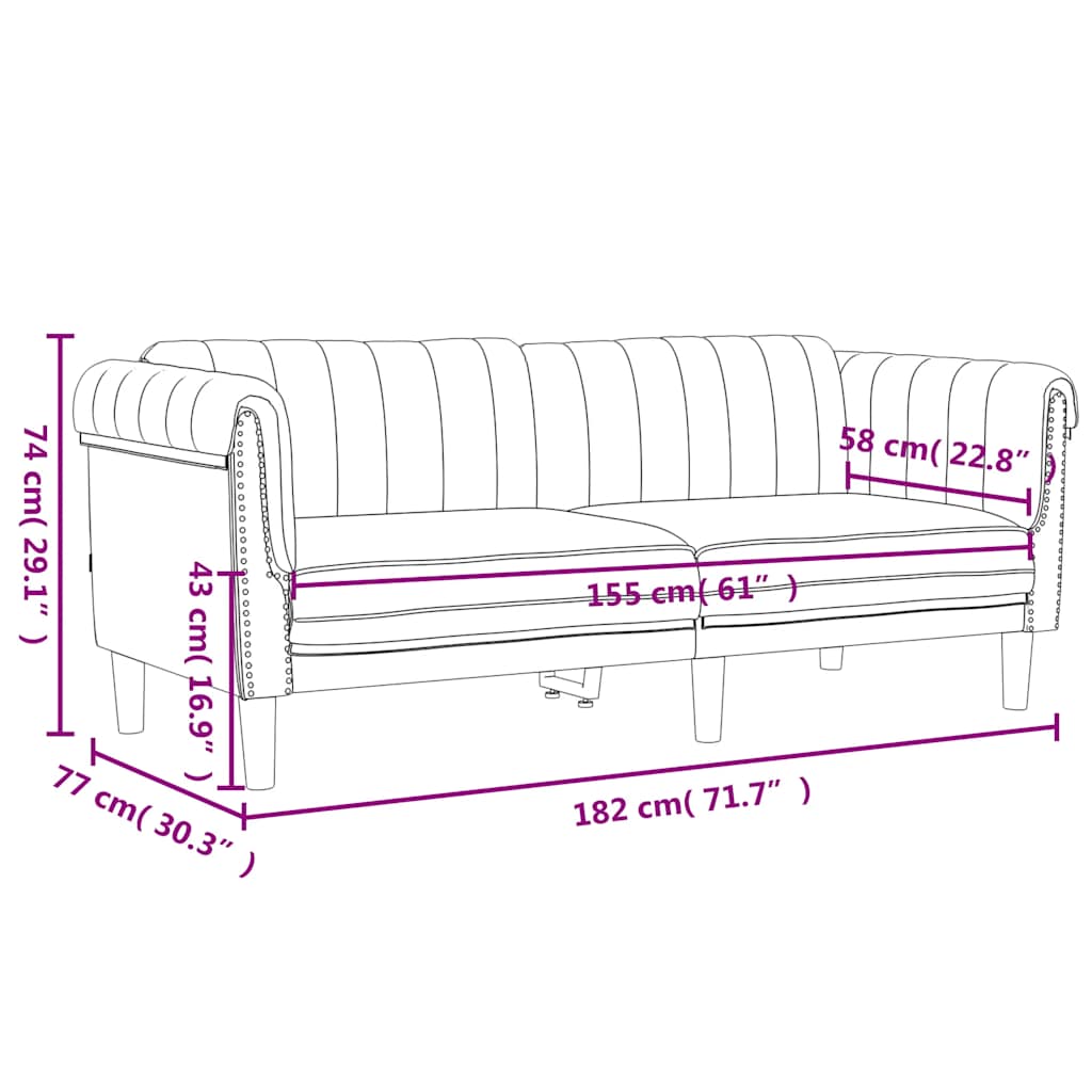 3 Piece Sofa Set Dark Grey Velvet