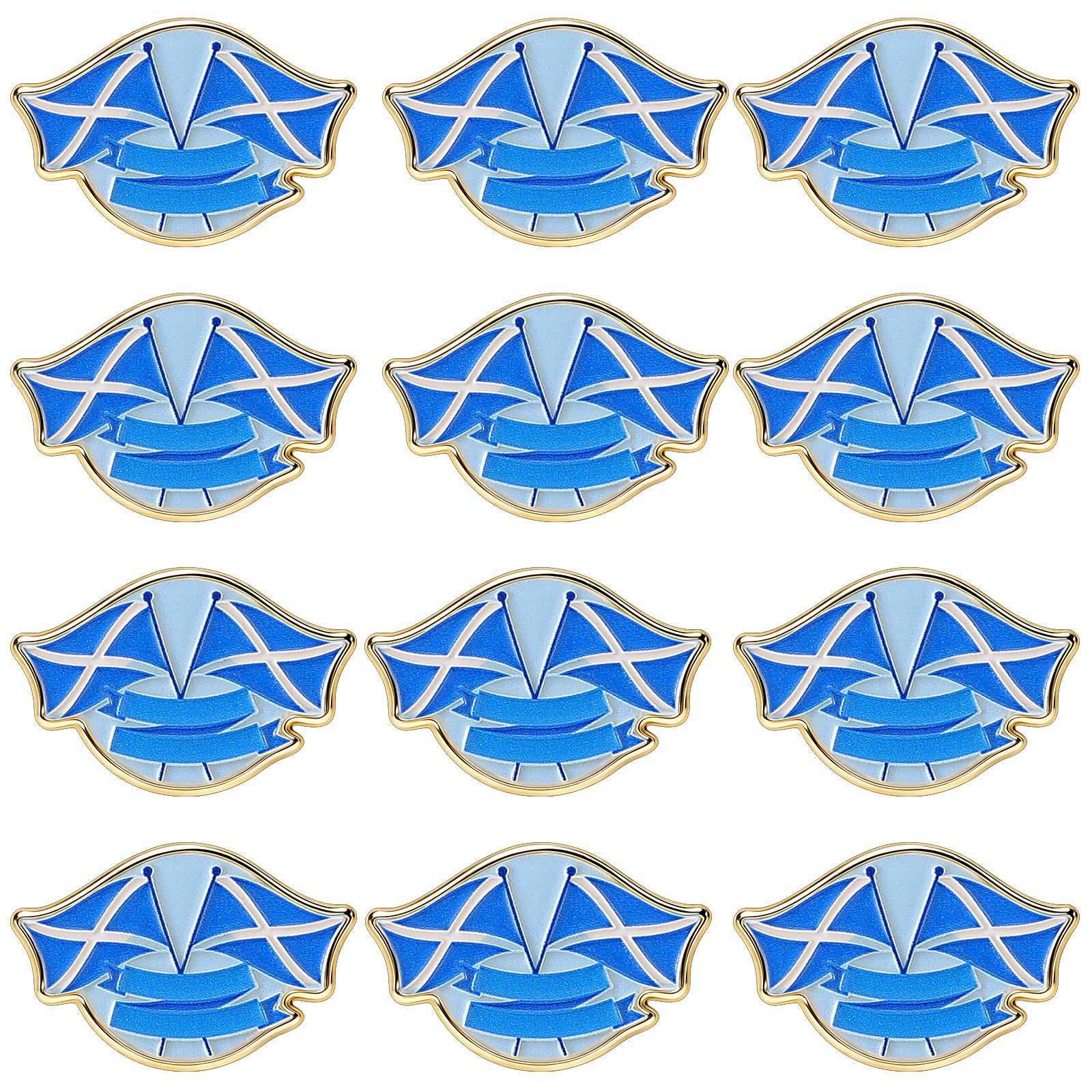 

20 Pcs Scotland Saltire Flag Lapel Pin Saint Andrew S Cross Enamel Badge United Kingdom Great Britain Scottish National Symbol B 1