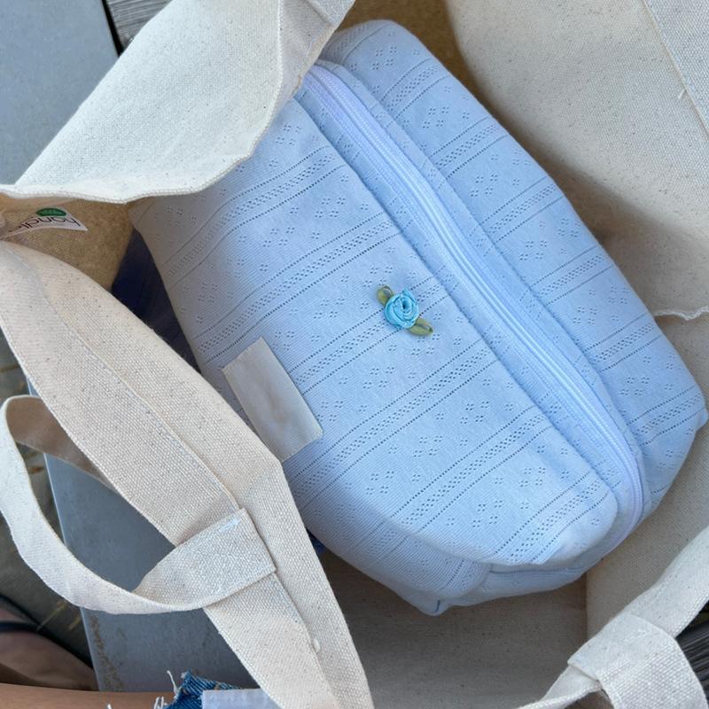 Japanese Solid Color Toilet Bag Travel Portable Lipstick Storage Bag Girls Cosmetics Zipper Bag Cosmetic Bag