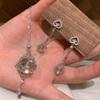 Inspiration Silver Hollow Out Chain Mesh Pocket Round Beads Crystal Necklace Earrings Light Luxury High-end Sets