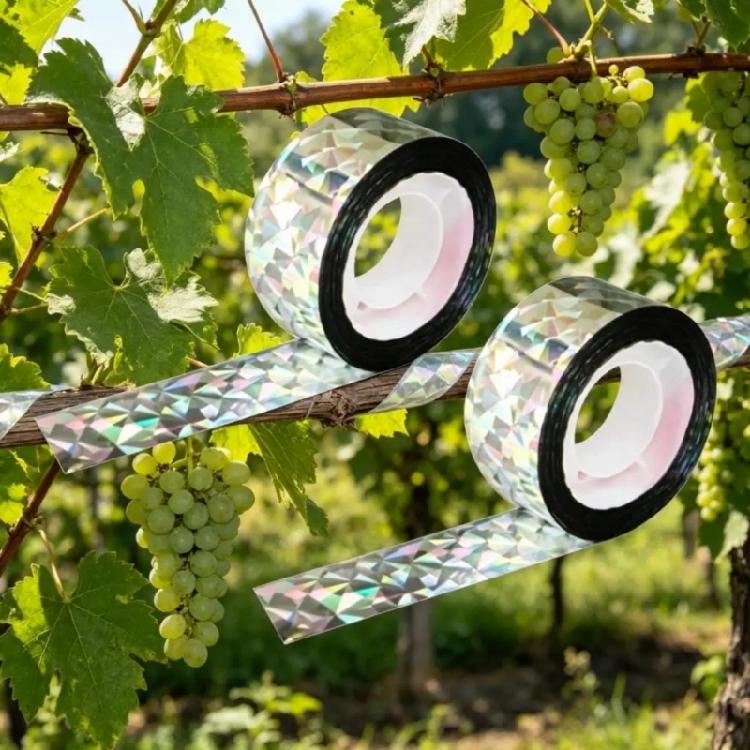 2Pack Durability Plastic Reflective Deterrents Tape Anti Bird Deterrents Sticker Bird Scare Flashing Tape Garden Farm