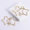 Stainless Steel Hollow Pentagram Hoop Earrings Boho Vacation Style Five-pointed Star Earring Punk Party Daily Jewelry Gift