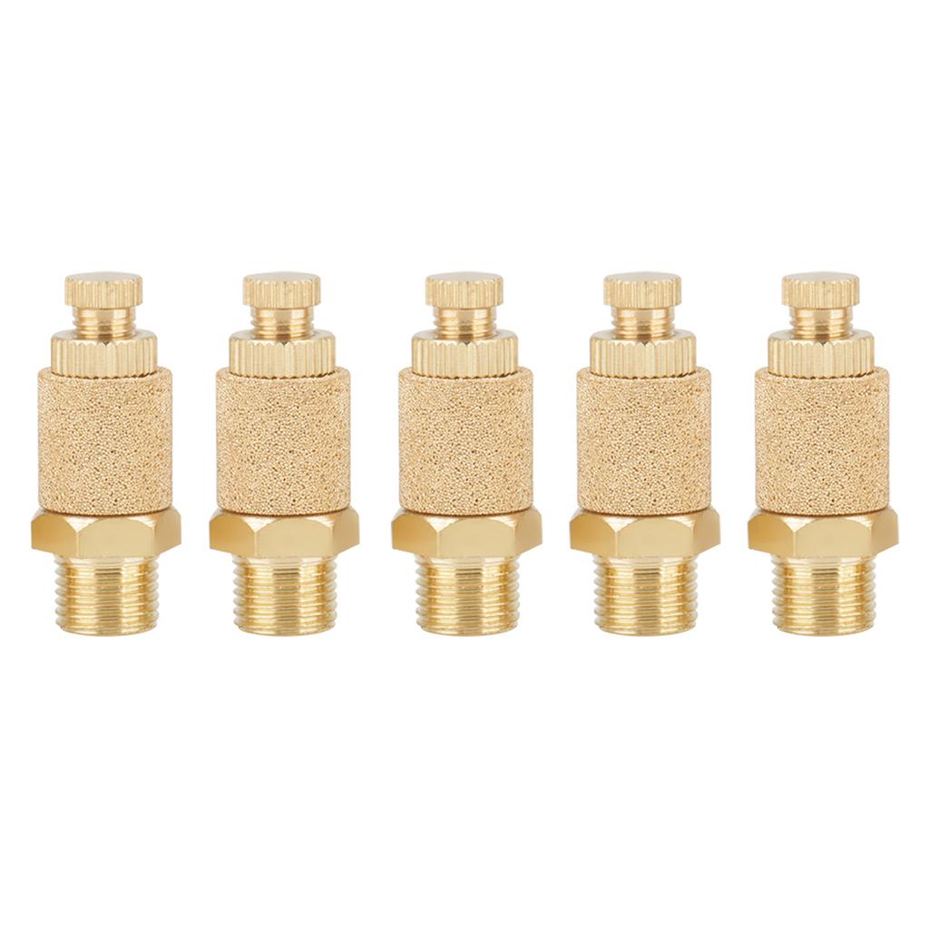 5pcs Set Brass Pneumatic Muffler Silencer Air Flow Speed Control 1 8 BSP Valve