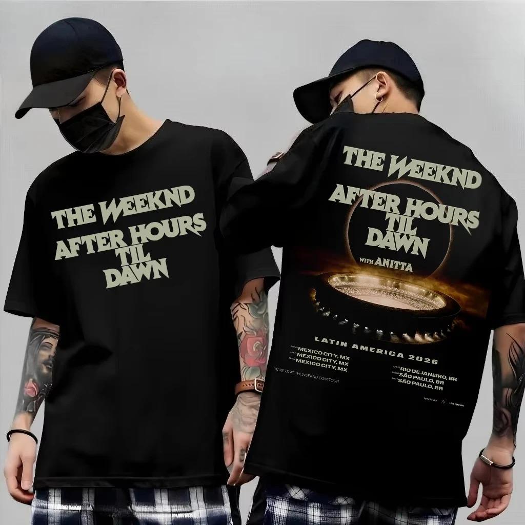Neues The Weeknd 2026 After Hours Til Dawn Welttournee Baumwolle Kurzarm T-Shirt Geschenk für Fans Unisex RB Stil T-Shirts Tops