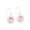 Genuine Pink Morganite Gemstone 925 Stamped Silver Earrings For Women's 1.5 Inch EE-153-2