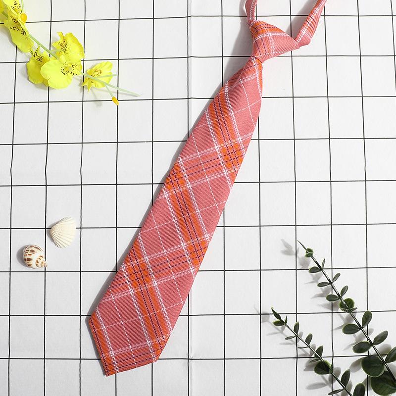 Jk Small Tie Female College Style Lazy Japanese Plaid Uniform Shirt Tie Student Ins Men'S And Women'S Short Styles Free Of Charge
