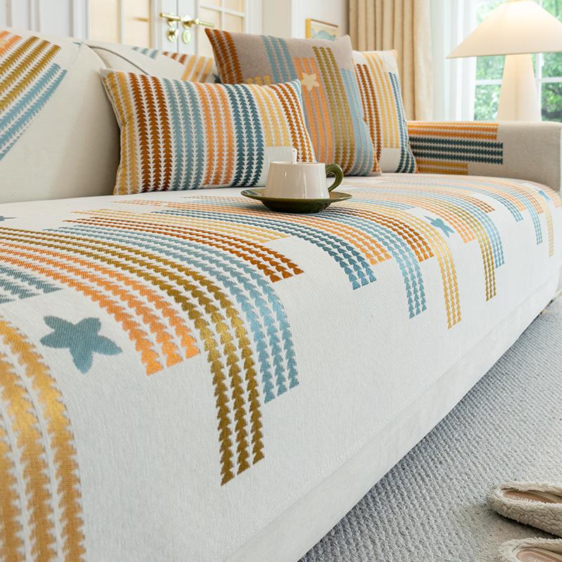 

Pomisia Sofa Cushion Is Universal In All Seasons New High-End Chenille Non-Slip Seat Cushion, Backrest Cover Cloth Towel 70*70cm