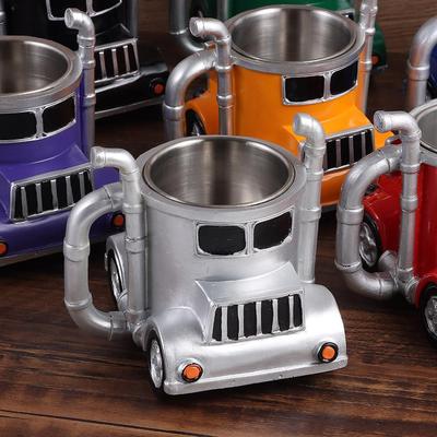 New Durable Truck Coffee Mug Semi Truck Handcrafted Coffee Cup Semi-trailer Shaped 11 Ounces Semi-Truck Coffee Mugs For Men