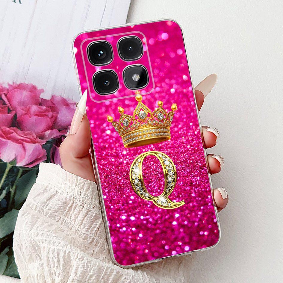 For Xiaomi 14T Pro 5G Case Luxury Crown Letters Soft Silicone Couple Phone Cover For Xiaomi 14T Mi14T 14TPro 2024 Protect Shells