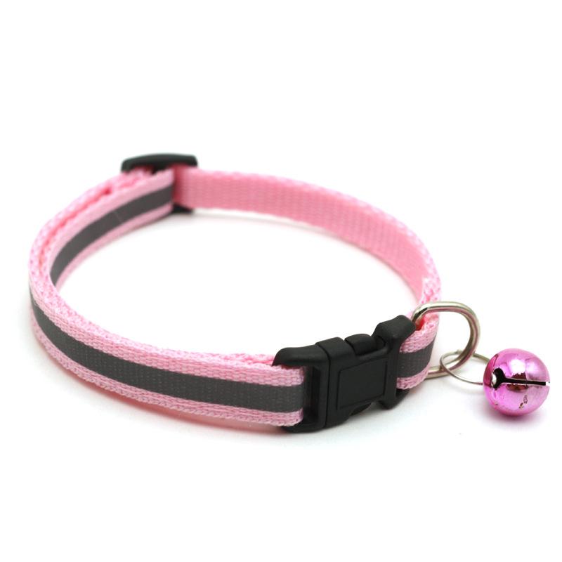 Reflective Adjustable Pet Collar with Bell for Small Dogs and Cats - Anti-Lost Design