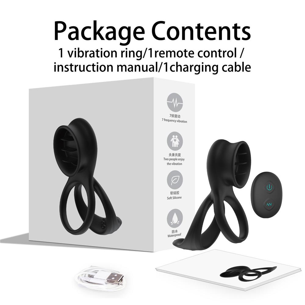 Wireless Remote Control Dual Vibrating Cock Ring Dick Penis Ring Cockring Adult Sex Toys for Men Cunnilingus back court