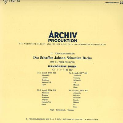 LP Record RALPH KIRKPATRICK - Bach French Suites No. 1-4 LAM116 ARCHIV PRODUKTI Japan Classical Used