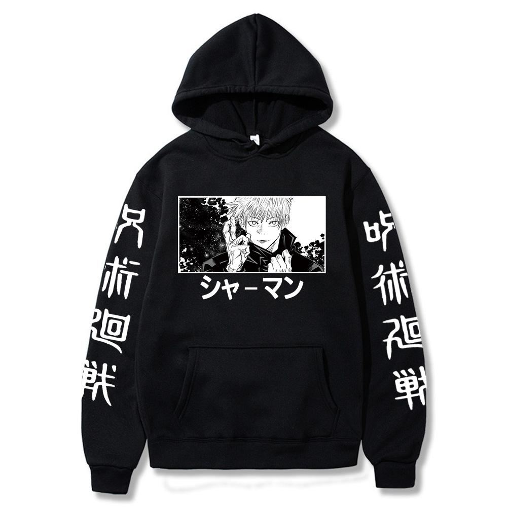 Japan Anime Hoodies Jujutsu Kaisen Satoru Gojo Graphic Oversized Sweatshirt Long Sleeves Hoodie Men Women Clothes