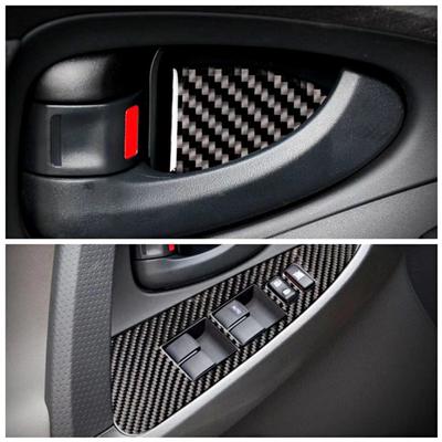 Autocolante din fibră de carbon pentru interiorul ușii autovehiculului pentru panoul de control al ferestrelor pentru interiorul mașinii Toyota RAV4 06-13
