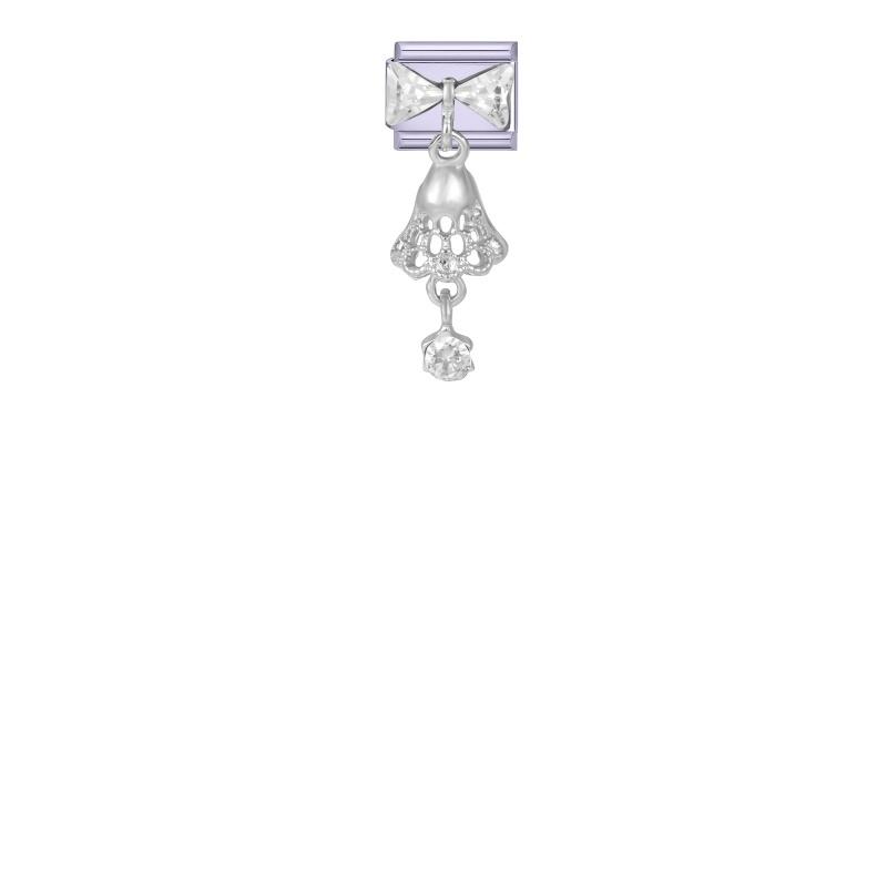 Y2K Purple Series Bow Candy Heart Flower Shiny Italian Charm Links Fit 9MM Stainless Steel Bracelet Girls' DIY Making Jewelry