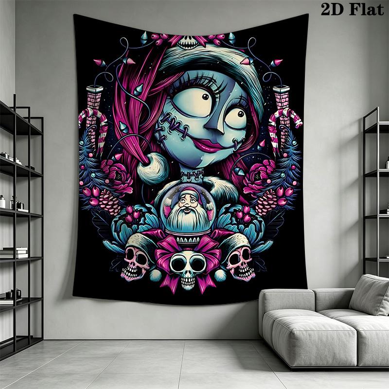 Jack Skellington'S Halloween Adventure Tapestry Fashion Print Wallmounted Background Cloth Atmospheric Background Cloth