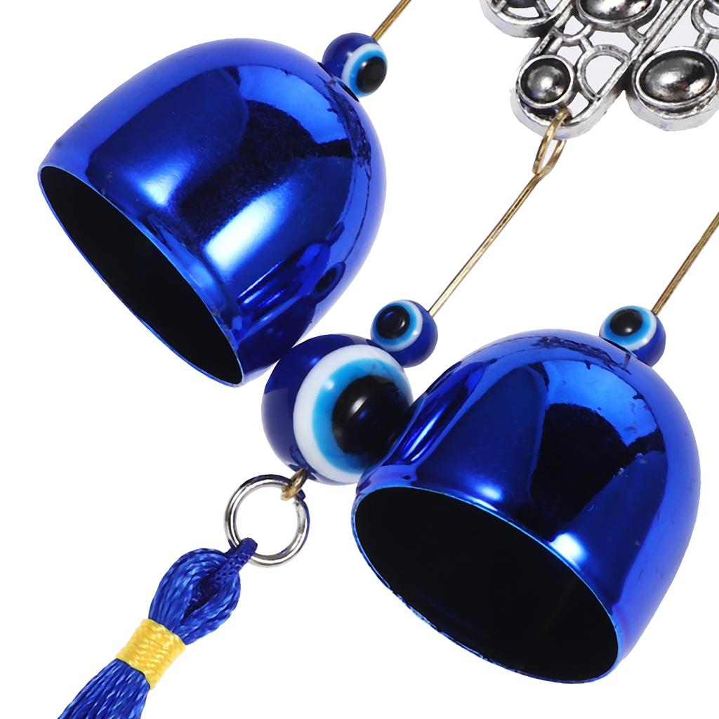 Blue Evil Eye Wind Chime Pendant Hand of Ornament Hanging Home Decor Door Hanger Turkish Symbol Protection Charm