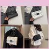 Stylish Black And White Trendy Chain Crossbody Bag For Women With Chic Design And Soft Pu Material