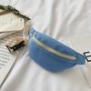 Solid Color Children Waist Bag 1PC Canvas Material Canvas Waist Bag Casual Style Adjustable Strap Crossbody Shoulder Bag