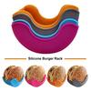 1/4 Adet Silikon Raf Geri Çekilebilir Burger Sabit Kutu Temassız Burger Klipsi Tekrar Kullanılabilir Burger Kutusu Tutucu Hamburger Bulaşık Makinesinde Yıkanabilir Gıda Sınıfı Sandviç Klipsi