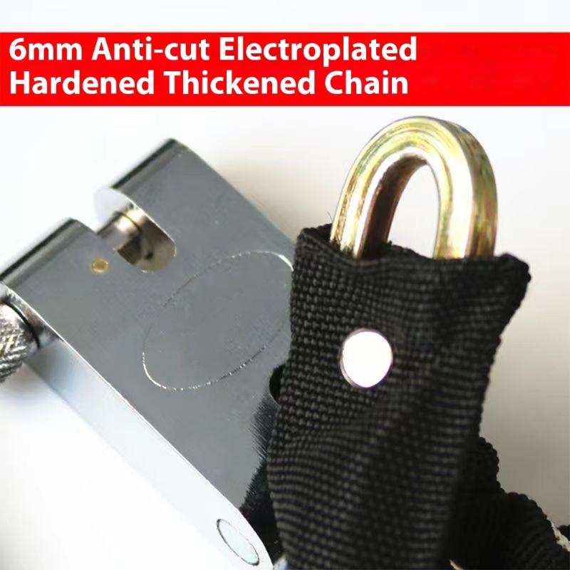 Anti Thefts Cycling Lock Manganese Steel Chain Lock With key Adjustable Chain Security for Outdoor sports