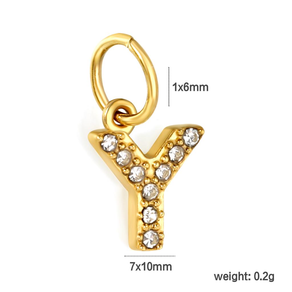 Diamond Stainless Steel Jewelry Accessories 26 Letter Pendant Pendant DIY Necklace Bracelet Accessories