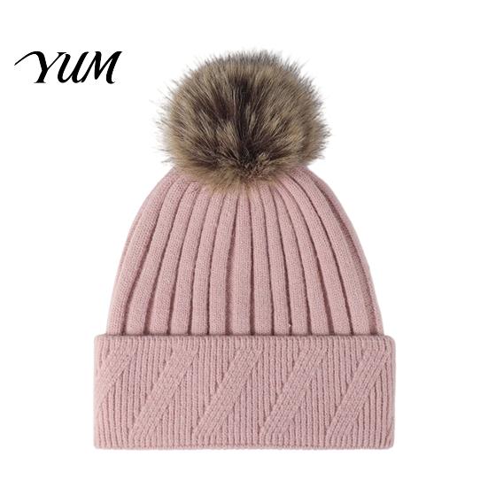 Warm Knit Caps for Daily Wear Winter Knitted Hat Women, Cold Weather Fleece Lined with Pom Thermal Beanies Pom, Chunky Snow Hat, Soft Ribbed