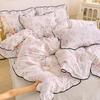 Korean Princess Cloud-like Crinkled Gauze Lace Cotton Bedding Set
